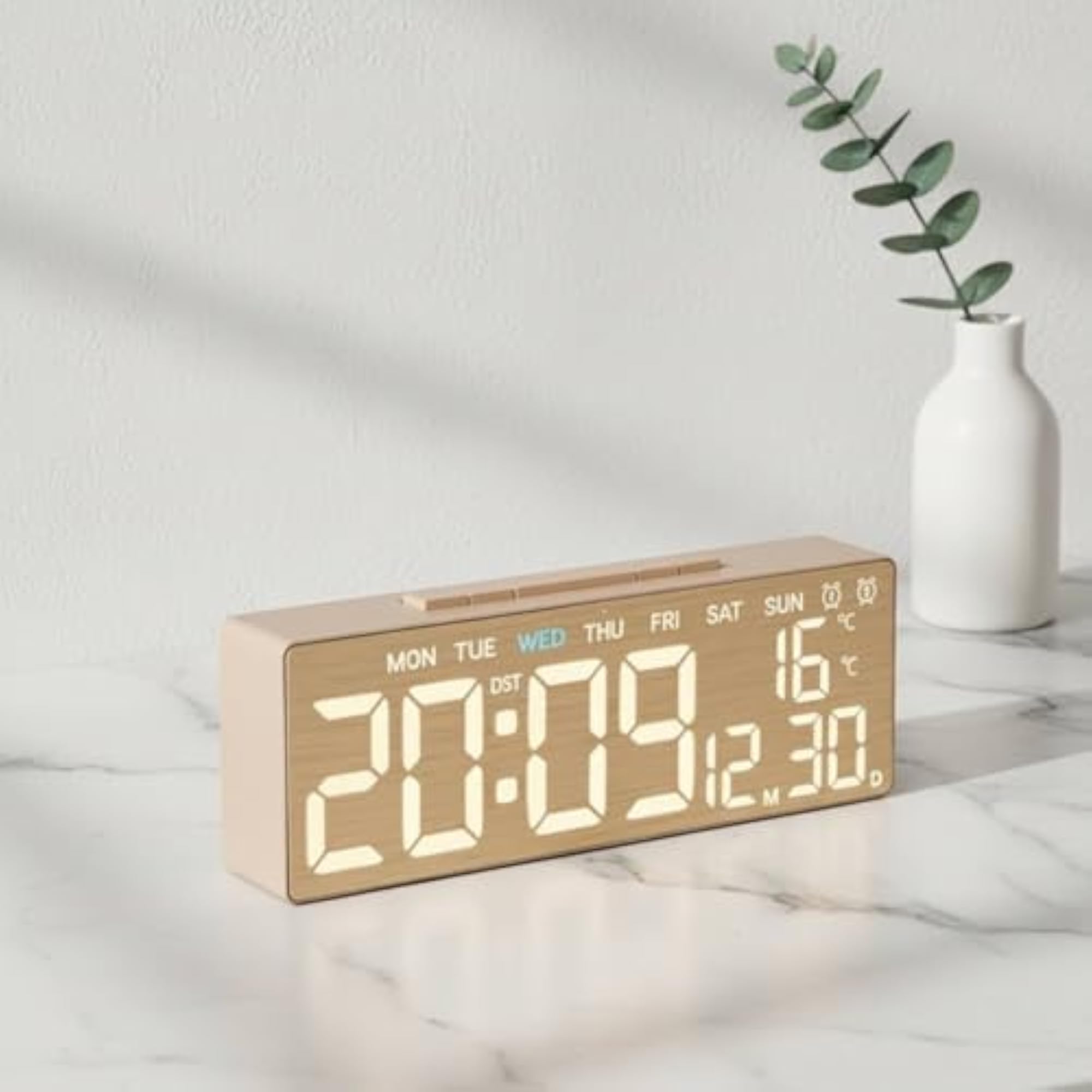 12/24 Hour Mode Temperature Display Timepiece Night Light LED