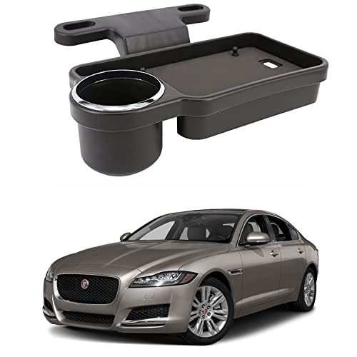 Image of Oshotto (FT-04) Foldable Car Auto Headrest Rear Back Seat Table Drink Food Cup Tray Holder Compatible with Jaguar XF /XS - Black