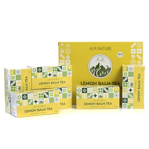 Alpi Nature Melisa Infusión Orgánica, 120 Bolsitas de Melisa, 120g, Paquete de 6 x 20 Bolsitas de 1g