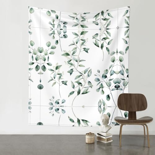 Tapisserie blanche verdure tenture murale chambre et salon deco