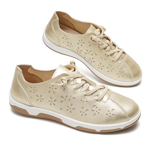 GLAMORA Chaussures Femme Scratch Perforées Respirantes Semelle Épaisse Souple Antidérapante Amortissante Légères Fermeture Rapide Confort Marche Bicolore...