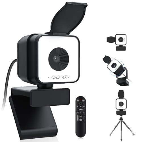 Image of 4K Webcam for PC& Mac,PDAF Autofocus,Dual Noise-Canceling Mics,USB-A | 86 FOV,1 /2.5 inch Sensor, Auto Light Correction,Remote Control&Max 9X Hybrid Zoom ,Ideal for Livestreaming and Online Meeting