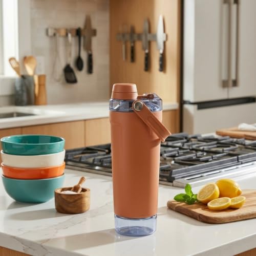 Image of Stainless Steel Leakproof Protein Shaker & Sports Bottle | Coffee | 600ml