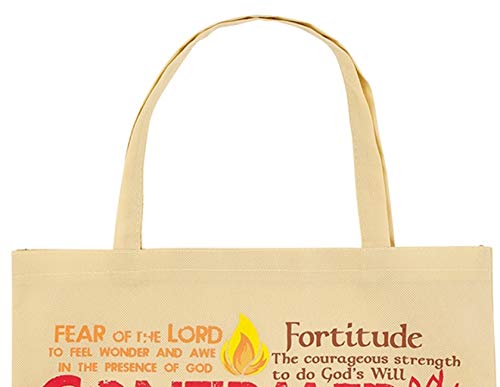 Autom Religious Party Favors for Confirmation Class, Gifts of the Holy Spirit Confirmed in Christ Large Tote Bag, 14 Inch - Image 3