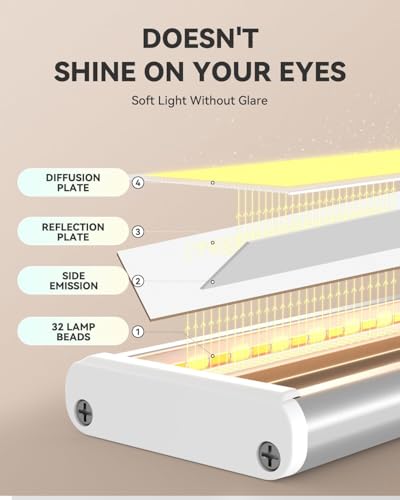 Image of ELLEVE- 30CM Aluminium Motion Sensor Under Cabinet Light Indoor LED Counter Night Lights Rechargeable Dimmable Cordless 3 Color Modes for Closet Wardrobe Kitchen Stairs Shelves Cupboard (Pack of 01)