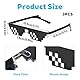 JIYIN 3 Stück Pixel Brille, Lustige Sonnenbrille Unisex Pixel Mosaik Brille Thug Life Pixelated Sonnenbrille Sonnenbrille Coole Sachen Foto Requisiten für Party Cosplay (Stil B)