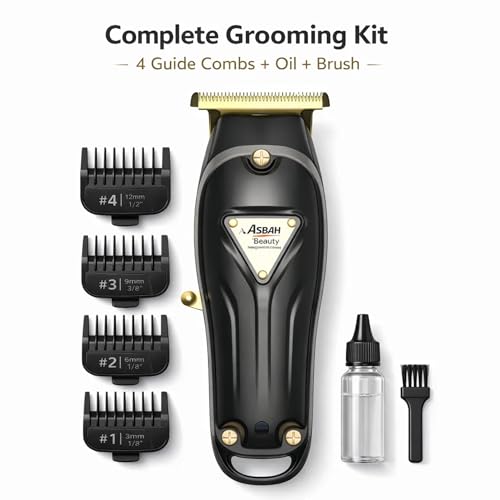 Image of ASBAH Professional Palladium Mini Trimmer | Cordless Trimmer | Clipper with Guide Comb | One Year Warranty, Lifetime Repair & Services (Multicolor)