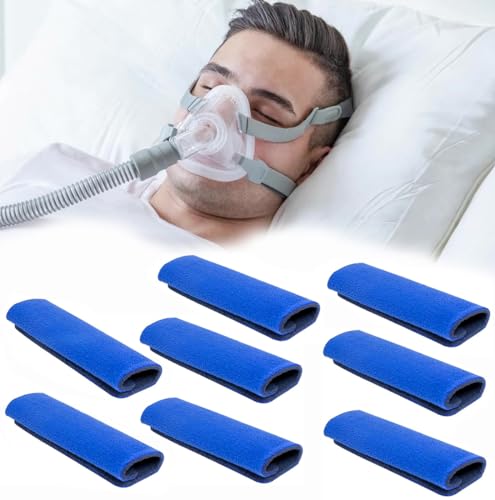 USNUANNU 8�p�b�N CPAP �w�b�h�M�A�X�g���b�v�J�o�[�A�t�F�C�X�}�X�N�b�V�����p�b�h�A���ڂ݂����炷���߂̃\�t�gCPAP�}�X�N�X�g���b�v�N�b�V�����A�قƂ�ǂ�CPAP�w�b�h�M�A�X�g���b�v�pCPAP�X�g���b�v�N�b�V����(�u���[)