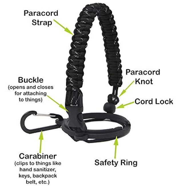 Paracord Handle for YETI Rambler 46oz 36oz 26oz 64oz 18oz 12oz Water Bottles, Durable Carrier Strap - Holder