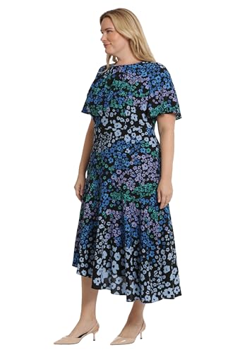 Image of Maggy London Women's Maggy London Women's Dresses Short Flutter Sleeve Fit and Flare Dress with Asymmetric Hem Tier