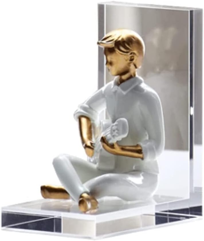 Book End 1 Pcs Transparent Acrylic Bookends,Nonslip Bookends,Firm Book Holder Clear for Books Decorative Book Stand Book Stoppers (Color : White, Size : Girl)