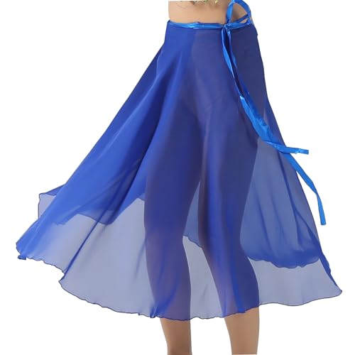Wuchieal Dance Skirts For Women, Long Chiffon Ballet Skirt, Women'S Dance Wrap Skirt With Tie thumb #3