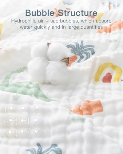 Image of Muslin Baby Hooded Towel 43 x 43 Inch (Dolphin)