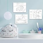 24 Pack toile pré-drawn pour la peinture en vrac, peinture pré-stencilée pour les enfants Toile à peindre, Enfants , Journée pour les Enfants Cadeaux d'anniversaire Cadeaux pour la fête, Retour à l'école et temps de famille, 12 Style (7.8 x 5.8 De pouce)