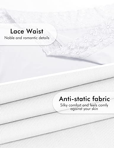 Image of Half Slips for Under Dress Women Underskirt Dress Extender Lace Trim Knee Length