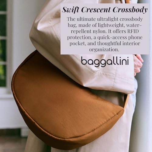 Image of Baggallini Swift Crescent Crossbody Bag for Women - Lightweight 12 inchx8 inch Travel Purse Handbag