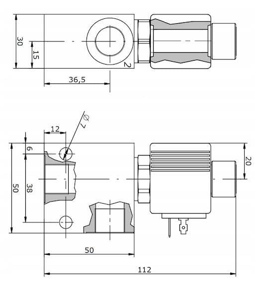 Hydraulikventil Sitzventil 2/2-Wege 3/8 40L/min 350bar 12V 2xgesperrte Stellung