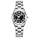 Allskid Damen Uhren Strass Skala Zifferblatt Rostfreier Stahl Uhrarmband Quarz Mädchen Minimalistisch Armband Armbanduhren (28mm, Schwarz)