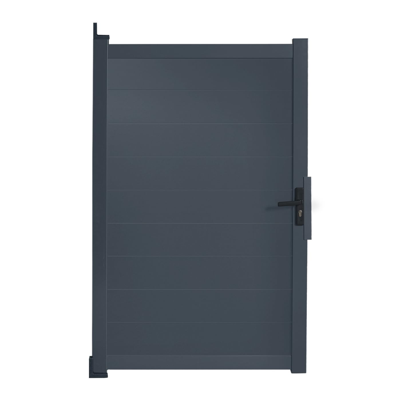 IDMarket - Puerta abatible de 100 x 160 cm en aluminio gris antracita