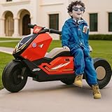 Storio Racer Electric Bike for Kids | 6V Battery, MP3 Player, USB, Bluetooth, LED Lights & Foot Accelerator | Battery-Operated Ride-On Bike for Boys & Girls Aged 1-5 Years