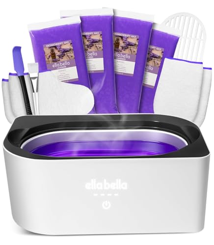 ELLA BELLA® Paraffin Wax Machine for Hand and Feet • Parafin Wax Warmer • Everything in One Kit – Paraffin Wax Refills, Mitts & Booties • Soothing Relief with Parrafin Wax • At Home Spa Experience