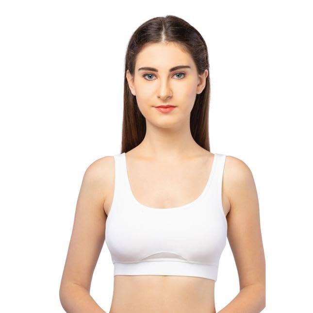 Lavos Bamboo Cotton Comfort Sports Bra for Women Non Padded Full Coverage, Non Wired Soft Breathable Broad Strap Sleeping Training Bras for Young Women’s, Yoga, Workout, Gym Bra for Ladies_Pack of 1 Lavos Bamboo Cotton Comfort Sports Bra for Women Non Padded Full Coverage, Non Wired Soft Breathable Broad Strap Sleeping Training Bras for Young Women’s, Yoga, Workout, Gym Bra for Ladies_Pack of 1