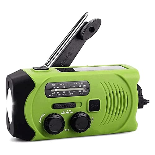 DACURYSSO Notfunk,Wetterfunk mit Handkurbel & Solarladung, LED-Taschenlampe, SOS-Alarm, tragbare Powerbank, AM/FM/Bewegungssensor-Leselampe Cover