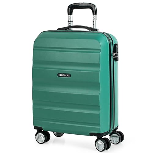 ITACA   Maleta de Cabina 55x40x20   Maletas de Viaje Cabina rígidas Trolley 4 Ruedas Dobles para Avion Ligera Equipaje de Mano candado de combinación., Aguamarina