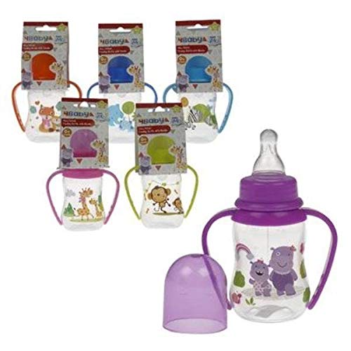 DDI 2326786 4 oz Baby Bottle with Handles, 6 Assorted Color - Case of 48