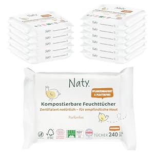 Naty Baby Feuchttücher 240 Tücher – Unparfümiert
