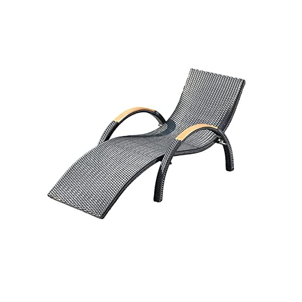 Patio Chaise Lounge Chair, Garden Sun Loungers with Curved Design Modern Outdoor Pool Chairs Ideal for Lawn Beach Poolside Deck Sunbathing,B