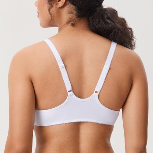 Image of DELIMIRA Women's Front Closure Racerback Bras Plus Size Full Coverage Supportive Underwire Plunge Unlined Bra