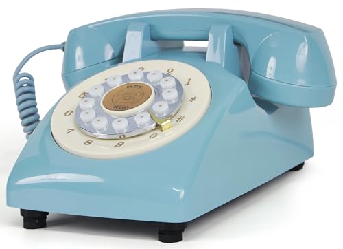 Image of RetroVox Audio Guest Book Wedding Phone Guestbook Guest Audio Message Book, Vintage Style for Wedding Reception, Bridal Shower, Baby Shower（A Blue）