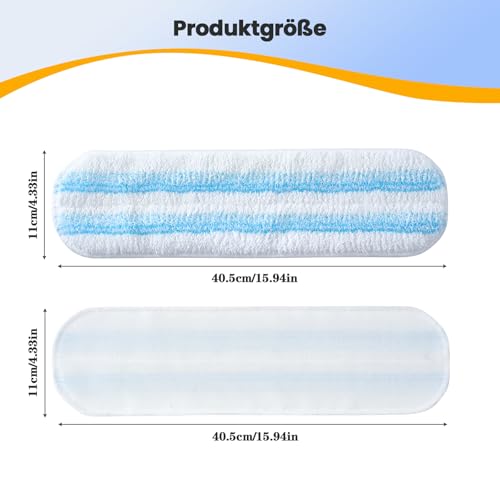 YANGYUQI 6 Stück für Vileda H2PrO Bodenwischer Ersatzbezug, Mikrofaser Wischmopp Bezug für alle Hartböden, Maschinenwaschbar (Neu, Verbessert)