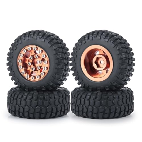 RC���f���p�[�c For Axial For SCX24 1/24 For TRX4M For Bronco For Defender 1/18 4 �� 1.0 �C���`�z�C�[���n�u�^�C���L�b�g RC �J�[�A�b�v�O���[�h�p�[�c(Brown 2)