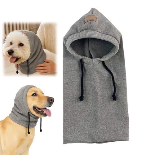Dog Bonfire Night Stretchy Dog Calming Hoodie,Adjustable Dog Ear Cover,No Shake Breathable Dogs Ear Muffs,Noise Reducing and Calming Hoodie with Ear Muffs for Anxiety Relief,Windproof Winter Hat for Dogs