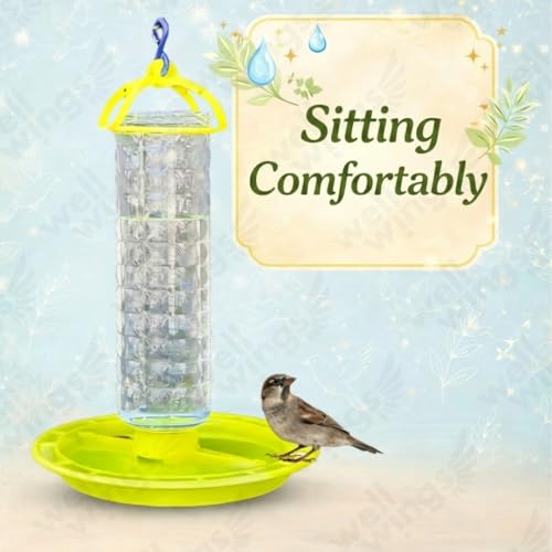 Image of Bird Feeder and Waterer Set with Hanging Brackets - 2-in-1 Wild Bird Feeding Station for Outdoors - Weatherproof Seed Dispenser & Hydration Kit for Garden, Patio & Balcony (2 Pack Water)