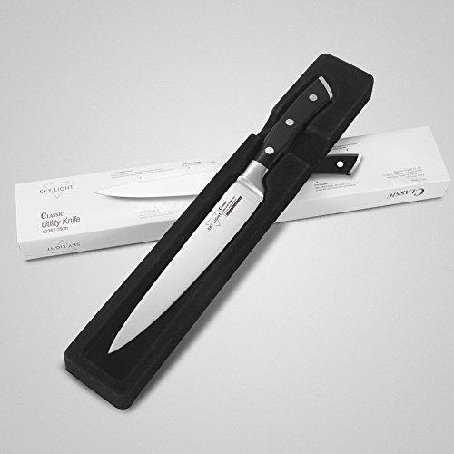 Utility Knife for Kitchen 6 Inch Chef Knife, German High Carbon Stainless Steel Kitchen Knives with Ergonomic Handle