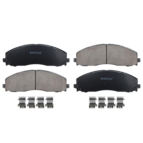 Image of Detroit Axle - Front Brake Pads for 2012-2022 Ford F-250 Super Duty, 2013-2016 F-450 Super Duty, Ceramic Brake Pads w /Hardware 2014 2015 Replacement