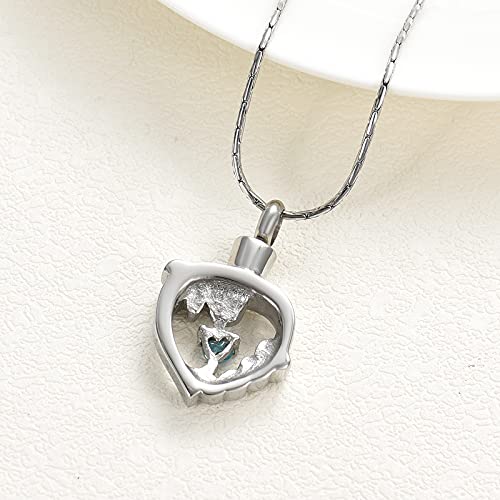 constantlife Dolphin Cremation Jewelry for Ashes Memorial Urn Necklace Stainless Steel Keepsake Heart Crystal Pendant4