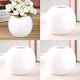 Set of 4 Vases Ceramic Plants Succulent Planter Pots Mini Decorative Bud Vase Garden Home Accent Gloss Colored Various 7 Colors (Set of 4 White)