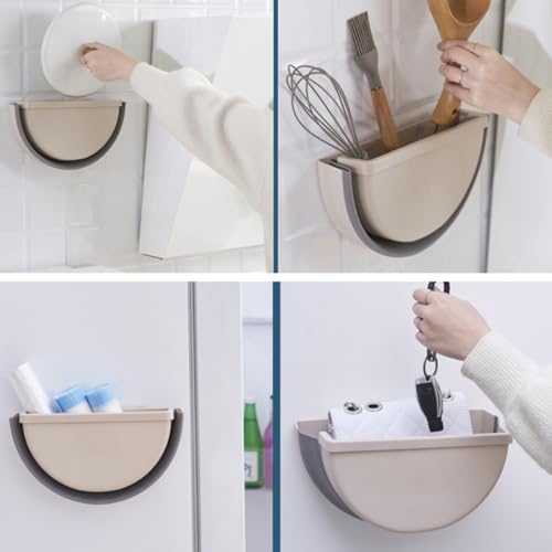 Contenedor plegable de basura montado en pared Beige miniatura 6