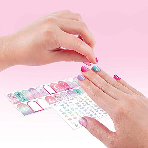 Light Magic Nail Dryer & Polish Set for Girls & Teens - 5 Vibrant Nail Colors, Art Stickers, Nail File, Cuticle Pusher & Dryer - Water-Based, Non-Toxic Polish Perfect Spa Day Manicures Make it Real by Make It Real - Image 8