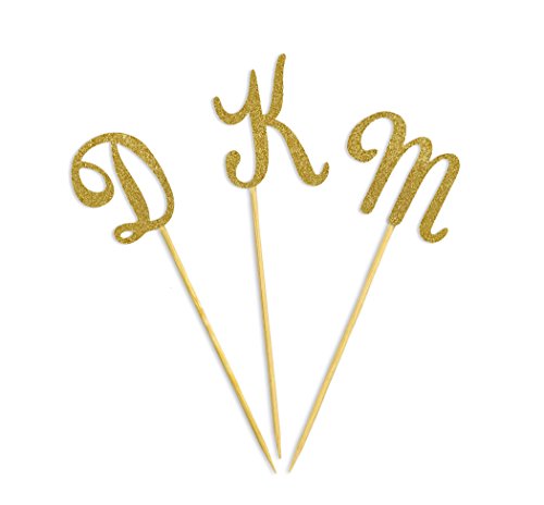 Darling Souvenir, Custom Initials Wedding Cupcake Toppers, Personalized Party Dessert Decorations - Pack Of 20 #TOP2