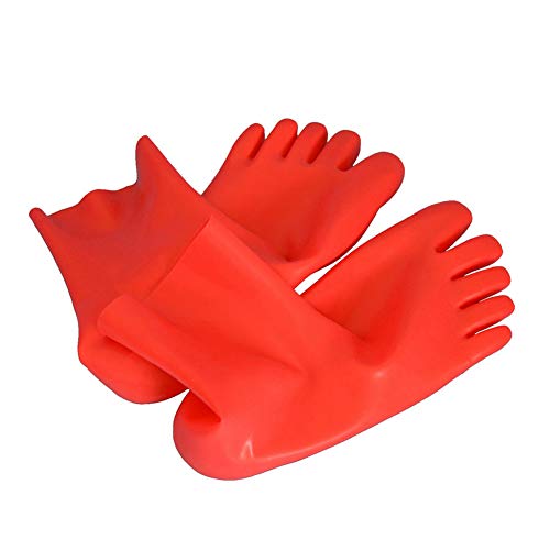 EXLATEX Latex Socks with Toes Men's Tights Plus Size Short Latex Stockings Red