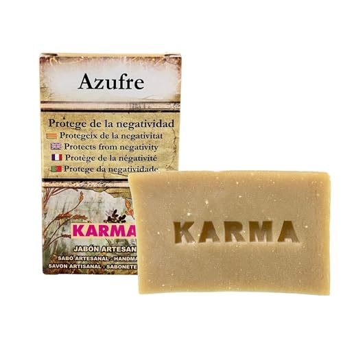 Jabón Artesano de Azufre para Proteger de Negatividad (100g) | Pastilla para Limpieza Corporal y de Manos Artesana Especial para Protección Energética.