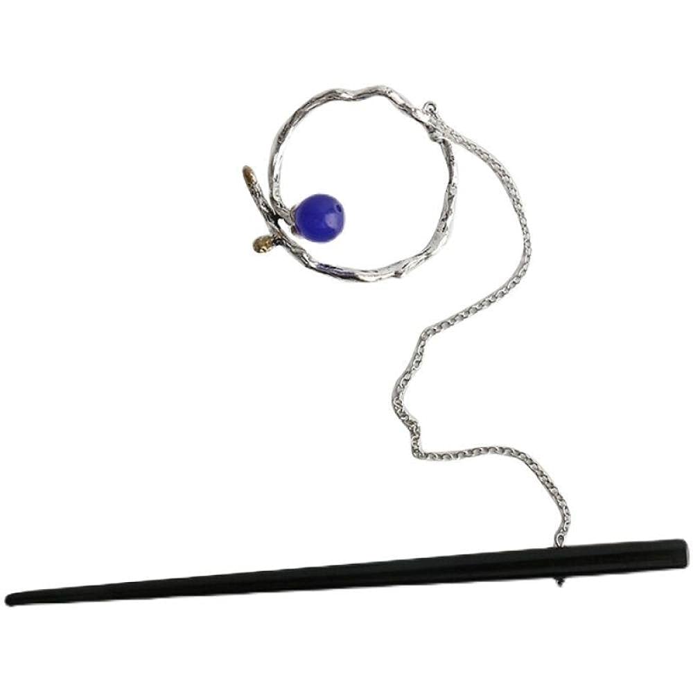 Gioielli per capelli cinesi, Forcine for capelli, accessori for capelli, bastoncini for capelli lunghi, bastoncini for capelli retrò con catena e fiore, bastoncini for capelli in legno for capelli lun