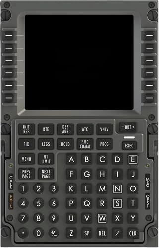 SYDYSOSO Cockpit Simulator Flight Simulator Control Display Unit – 1:1 CNC Aluminum Hardware, Real Silicone Keys, Full-Color Display, USB-C Plug-and-Play (737M CDU)