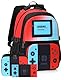 welsauber Rucksack Set, Rot und Schwarz, Game Schulrucksack Schultaschen-Set Für Teenager 3-in-1, mit Schultaschen, Bleistiftbag und Lunchbag für Studenten, Schulsaison, Geschenke coole Schultasche