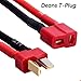 Tosiicop Mini Tamiya Connector to Deans - T Plug 10pcs 16AWG Male Reversed Female Cable Wire Adapter for Airsoft RC Car Truck ESC Lipo Nimh Battery Connectors Charging Connection 5 Pairs